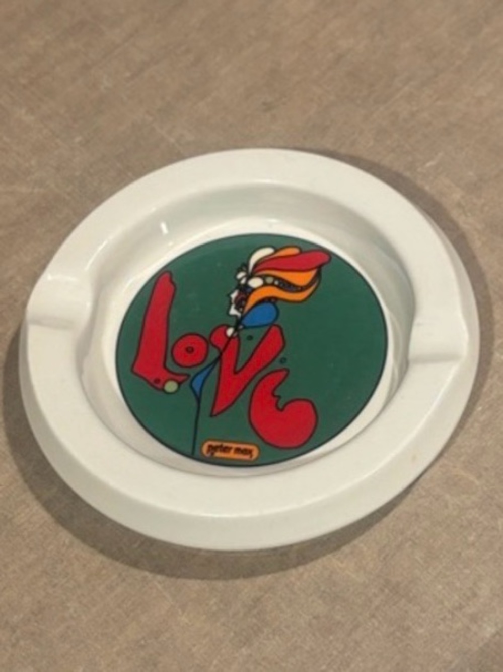 Authentic Peter Max Ceramic Ash Tray by Iroquois China MCM
